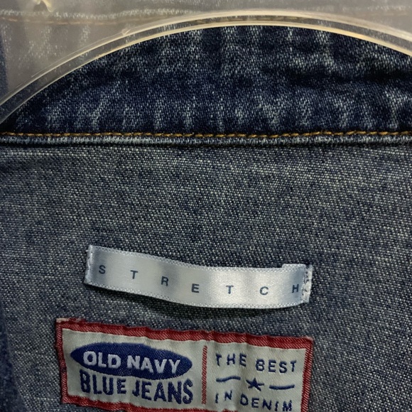 Old Navy Women Classic Blue jean jacket denim snap stretch Small Boho western - Picture 3 of 9